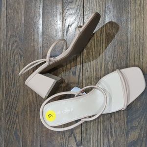 Marc Fisher Womens Galvin Faux Leather Slingback Block Heel sandals NWT 9